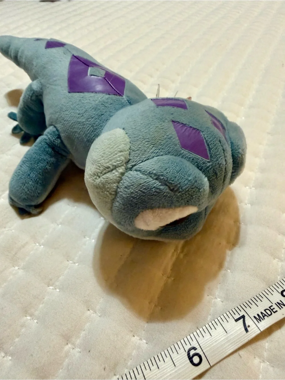 Disney Blue Plush Lizard with Purple Diamond Accents